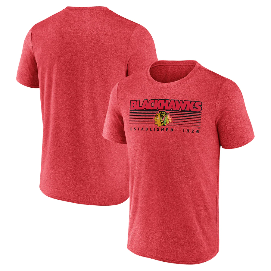 Majestic Chicago Blackhawks Long Sleeve T-Shirt Large Crew Red Logo Hockey  NHL