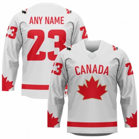 Kanada - 2023 Hokejový Replica Fan Dres Bílý/Vlastní jméno a číslo
