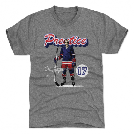 New York Rangers - Dean Prentice Retro Script Gray NHL T-Shirt
