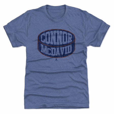 Edmonton Oilers Youth - Connor McDavid Puck Blue NHL T-Shirt