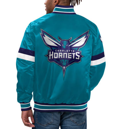 Charlotte Hornets - Full-Snap Varsity Home Satin NBA Kurtka