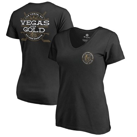 Vegas Golden Knights Ladies - Hometown Collection Gold Circle V-Neck NHL T-Shirt