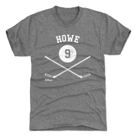 Detroit Red Wings - Gordie Howe 9 Sticks Gray NHL T-Shirt