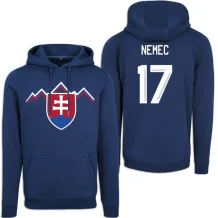Slovensko Šimon Nemec 2026 Hokejová Mikina s kapucňou - modrá