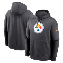 Pittsburgh Steelers - 2024 Sideline Club Pullover Gray NFL Mikina s kapucí