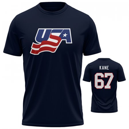 Team USA - Patrick Kane Hokejový Tričko-modré