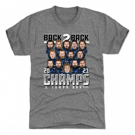 Tampa Bay Lightning - 2021 Stanley Cup Champs Faces Gray NHL T-shirt