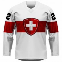 Švajčiarsko - 2022 Hokejový Replica Fan Dres Biely/Vlastné meno a číslo