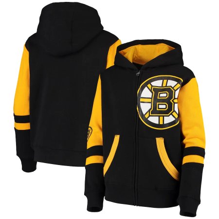 Boston Bruins Detská - Colorblocked Full-Zip NHL Mikina s kapucňou