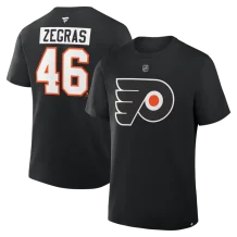 Philadelphia Flyers - Trevor Zegras Stack Black NHL T-Shirt
