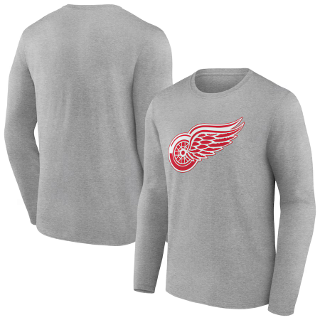 Detroit Red Wings - Primary Logo Team Gray NHL Long Sleeve T-Shirt