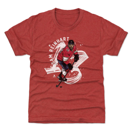 Florida Panthers Youth - Sam Reinhart Brush Red NHL T-Shirt