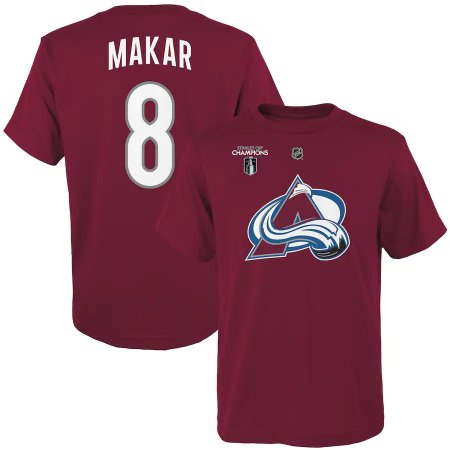 Colorado Avalanche Youth - Cale Makar 2022 Stanley Cup Champs NHL T-Shirt