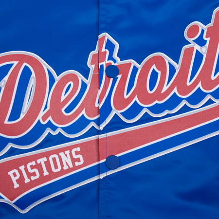 Detroit Pistons - Script Tail Full-Snap Satin Varsity NBA Kurtka