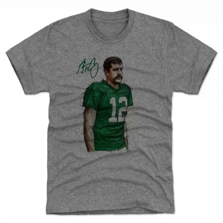Green Bay Packers - Aaron Rodgers Mustache Gray NFL T-Shirt