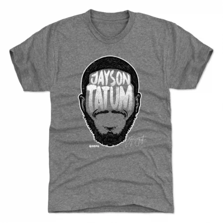 Boston Celtics - Jayson Tatum Player Silhouette Gray NBA T-Shirt