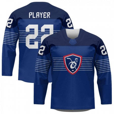 Francie - 2022 Hokejový Replica Fan Dres Modrý/Vlastní jméno a číslo