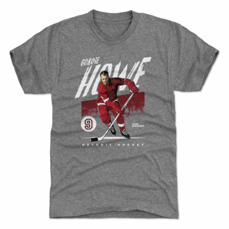 Detroit Red Wings - Gordie Howe Grunge Gray NHL T-Shirt
