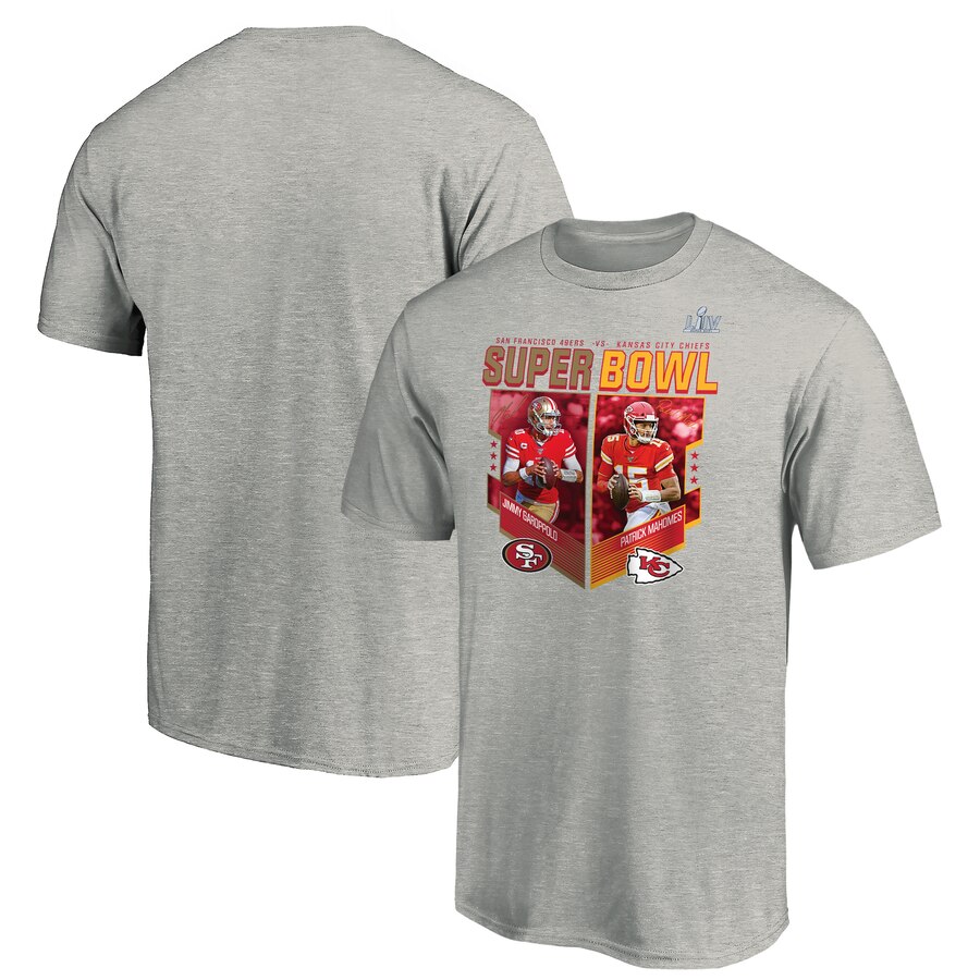 San Francisco 49ers vs. Kansas City Chiefs - Super Bowl LIV Dueling Free  Kick NFL T-Shirt :: FansMania