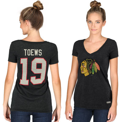 Chicago Blackhawks Womens - Jonathan Toews Name & Number Tri-Blend NHL T-Shirt
