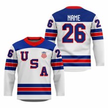 USA - 2026 Hockey Replica Fan Jersey White/Customized