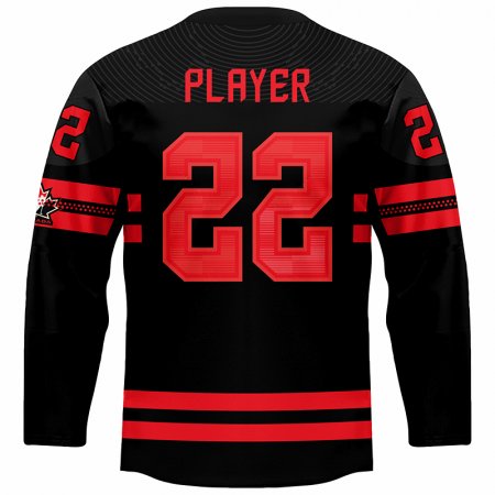 Kanada - 2022 Hokejový Replica Fan Dres Čierny/Vlastné meno a číslo