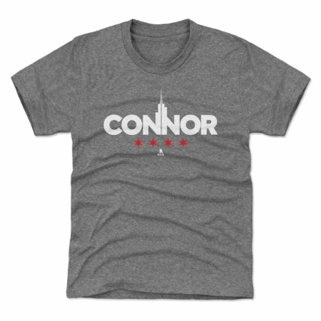 Chicago Blackhawks Youth - Connor Bedard Willis Tower Gray NHL T-Shirt