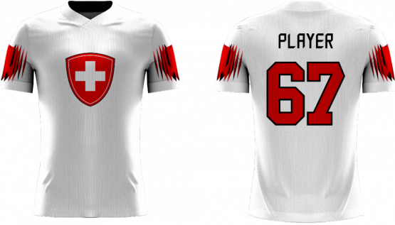 Švýcarsko - 2018 Sublimovaný Fan Tričko s vlastním jménem a číslem