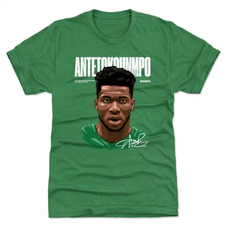 Milwaukee Bucks - Giannis Antetokounmpo Game Face Green NBA T-Shirt