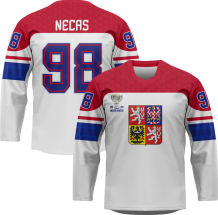 Česko - Martin Nečas 2024 Majstri Sveta Hokejový Replica Dres Biely
