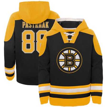 Boston Bruins Detská - David Pastrnak Lace-up NHL Mikina s kapucňou