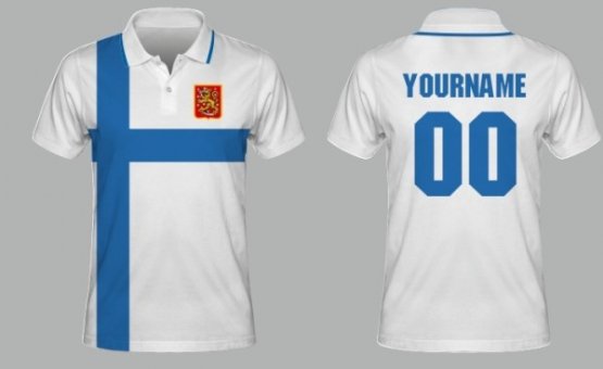 Finnland - Sublimiert Fan Polo Tshirt - Größe: S