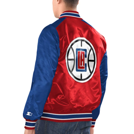LA Clippers - Full-Snap Varsity Satin NBA Jacket