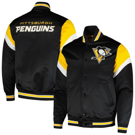 Pittsburgh Penguins - Full-Snap Satin NHL Bunda