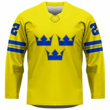 Schweden - 2022 Hockey Replica Fan Trikot Gelb/Name und Nummer