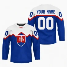 Slowakei - 2026 Hockey Fan Replica Trikot Blau/Name und Nummer
