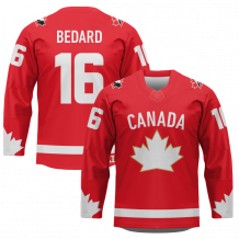 Kanada - Connor Bedard Replica Red Fan Bluza