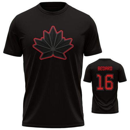 Kanada - Connor Bedard Hokejový Tričko-černé