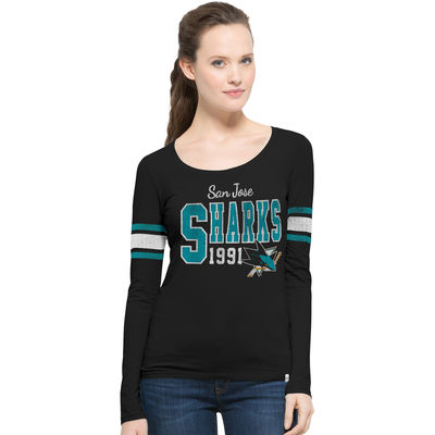 San Jose Sharks Womens - Home Run Scoop NHL Long Sleeve T-Shirt