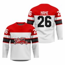 Dania - 2026 Hockey Replica Fan Jersey Biały/Własne imię i numer
