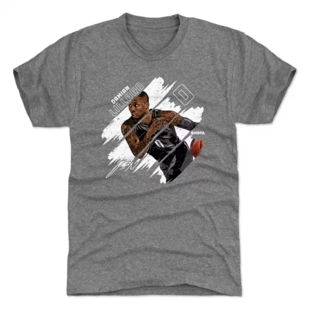 Portland Trail Blazers - Damian Lillard Stripes Gray NBA Koszulka