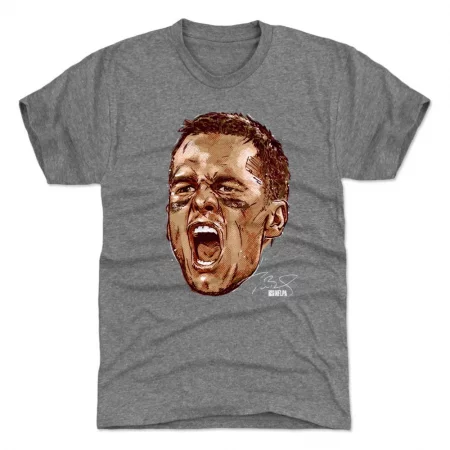 Tampa Bay Buccaneers - Tom Brady Scream Gray NFL T-Shirt