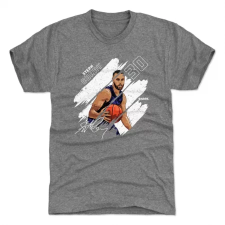 Golden State Warriors - Stephen Curry Stripes Gray NBA T-Shirt