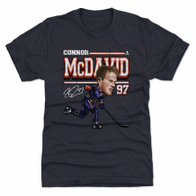 Edmonton Oilers - Connor McDavid Cartoon Navy NHL T-Shirt