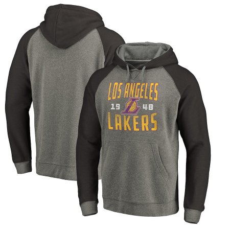 Los Angeles Lakers - Ash Antique Stack Tri-Blend NBA Mikina s kapucňou