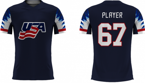 USA Kinder - 2018 Sublimated Fan T-Shirt mit Namen und Nummer