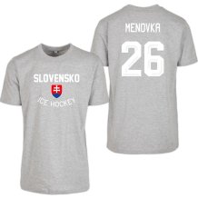 Slowakei - Authentic Hockey Tshirt/Name und Nummer - Grau