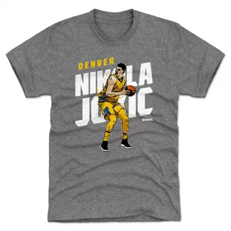 Denver Nuggets - Nikola Jokic Post Up Gray NBA T-Shirt