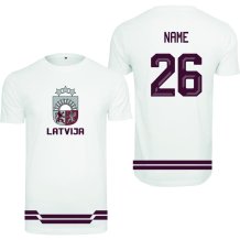 Łotwa - 2026 Hockey Koszulka/Własne imię i numer - biały