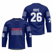 Francúzsko - 2026 Hokejový Replica Fan Dres Modrý/Vlastné meno a číslo